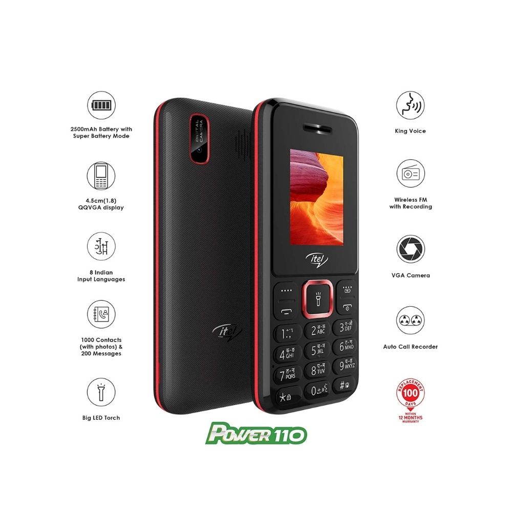itel Power110 (IT5608 Big Battery, Black)