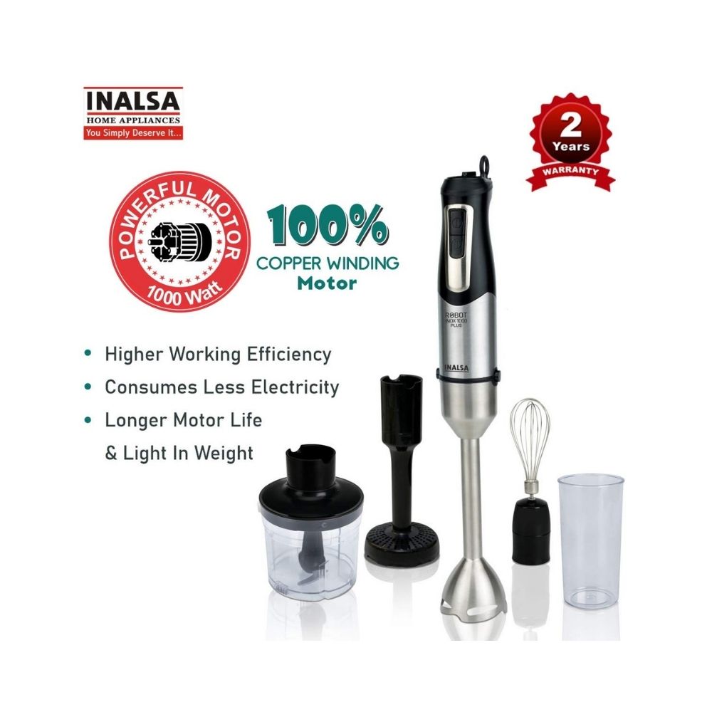 Inalsa Hand Blender Robot INOX 1000 Plus-1000 Watt