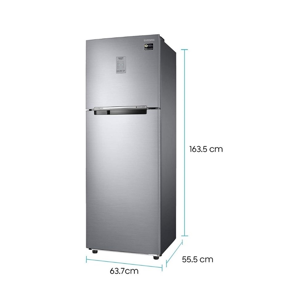 Samsung 275 L 3 Star with Inverter Double Door Refrigerator (RT30T3743SL/HL, Real Stainless)