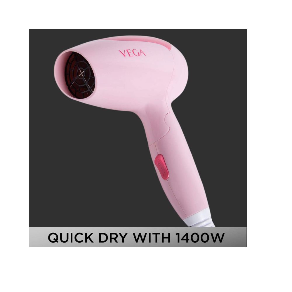 Vega Go Lite 1400 Foldable Hair Dryer with 1400w Quick Dry, (VHDH-19)