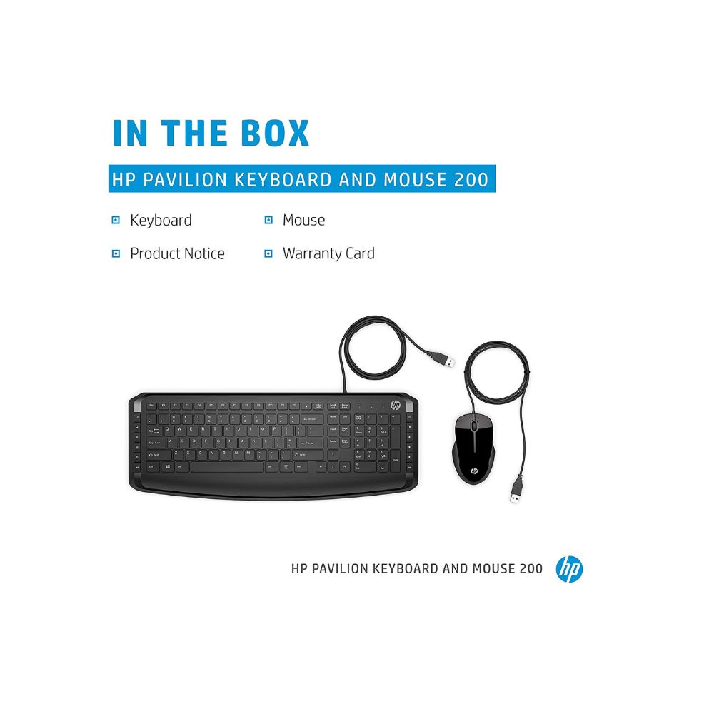 HP Pavilion Keyboard and Mouse 200 (9DF28AA), Black