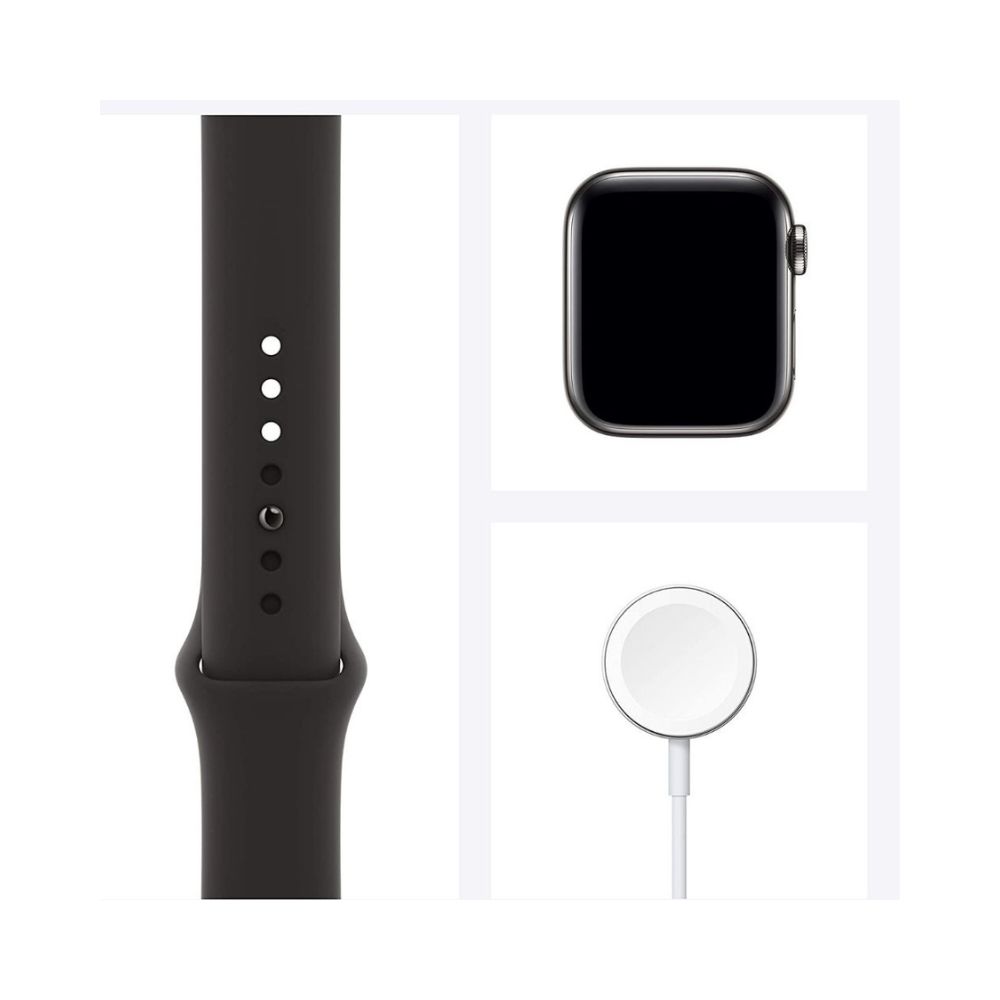 Apple Watch Series 6 GPS + Cellular M09F3HN/A 44 mm Gold Stainless Steel Case with Cyprus Green Sport Band  (Green Strap, Regular)