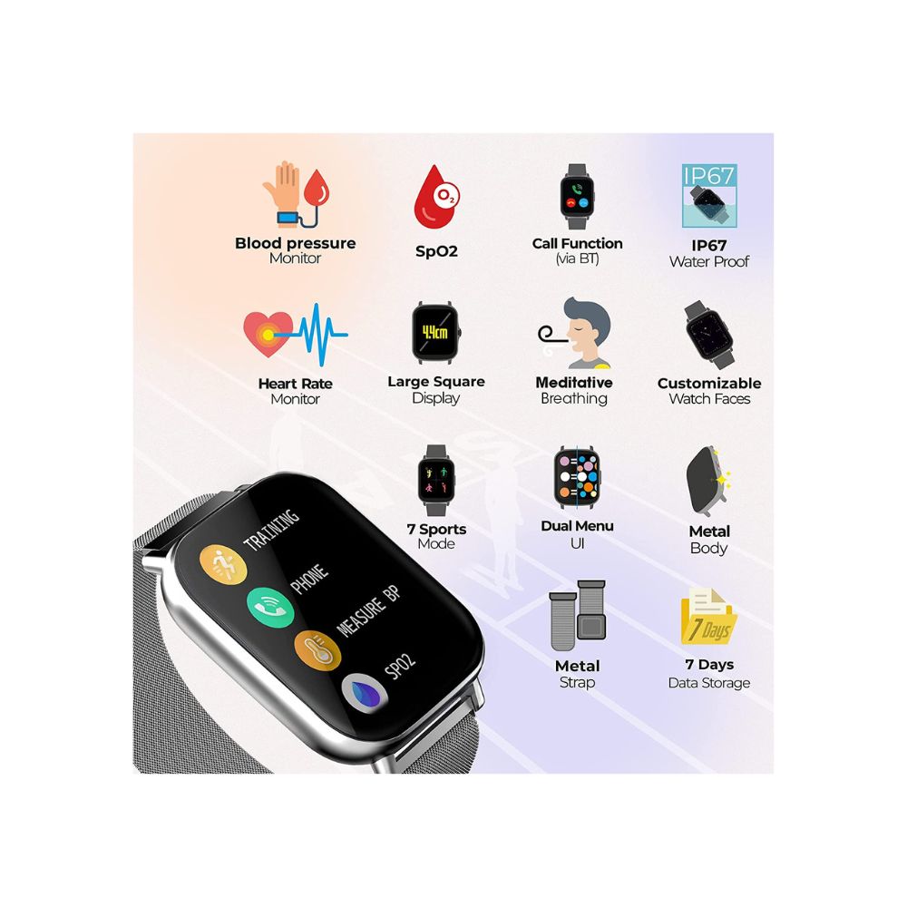 Zebronics ZEB-FIT7220CH Bluetooth Smart Watch(Metallic Silver)