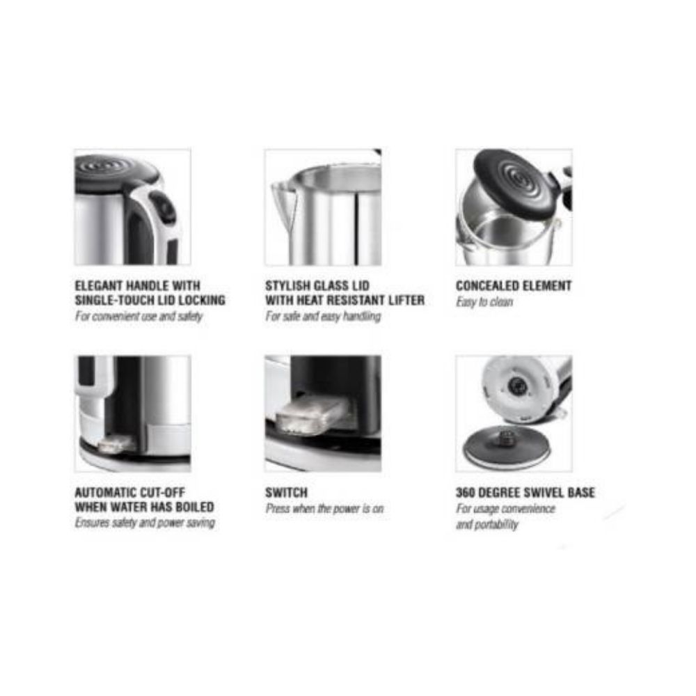 Prestige PKMSS 1.2 (41589) Electric Kettle  (1.2 L, White, Black)