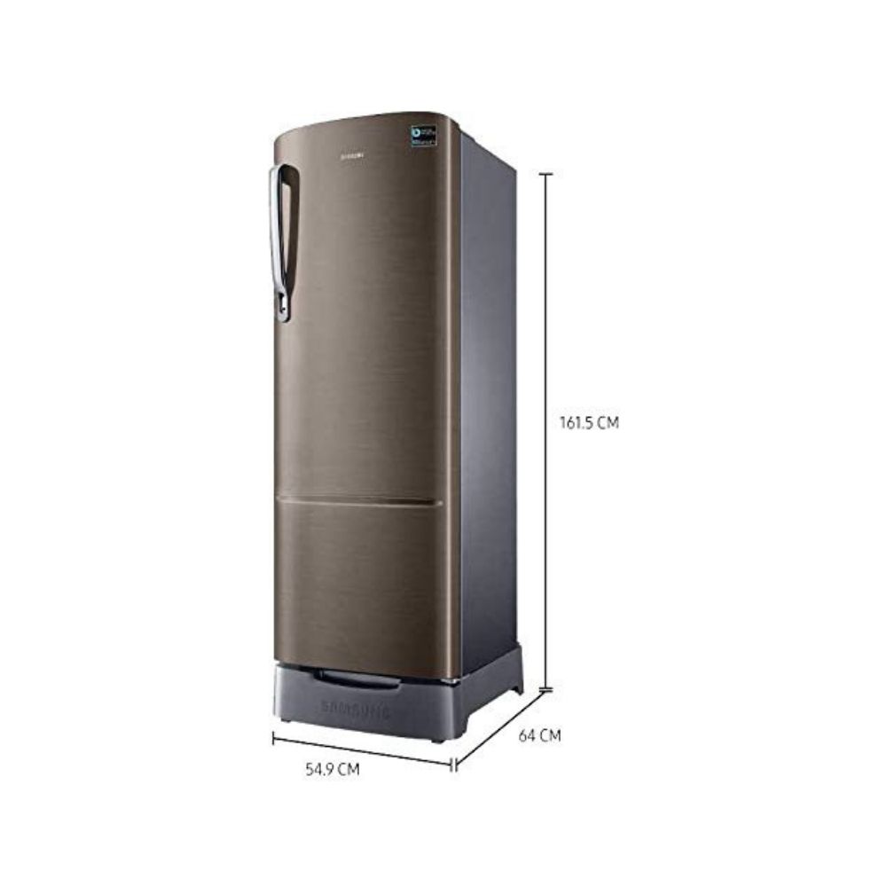 Samsung 255 L 3 Star Direct-Cool Single Door Refrigerator (RR26T389YDX/HL, Base Stand with Drawer, Luxe Brown)