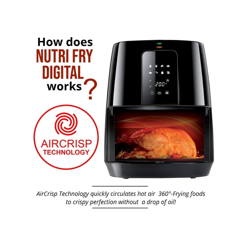 Inalsa Air Fryer Digital Nutri Fry-1400W 4L,Smart AirCrisp Technology