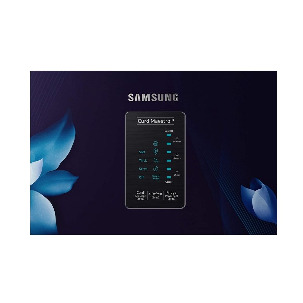 Samsung 192 L 4 Star Inverter Direct Cool Single Door Refrigerator(RR21A2J2XUZ/HL, Midnight Blossom Blue, Curd Maestro)