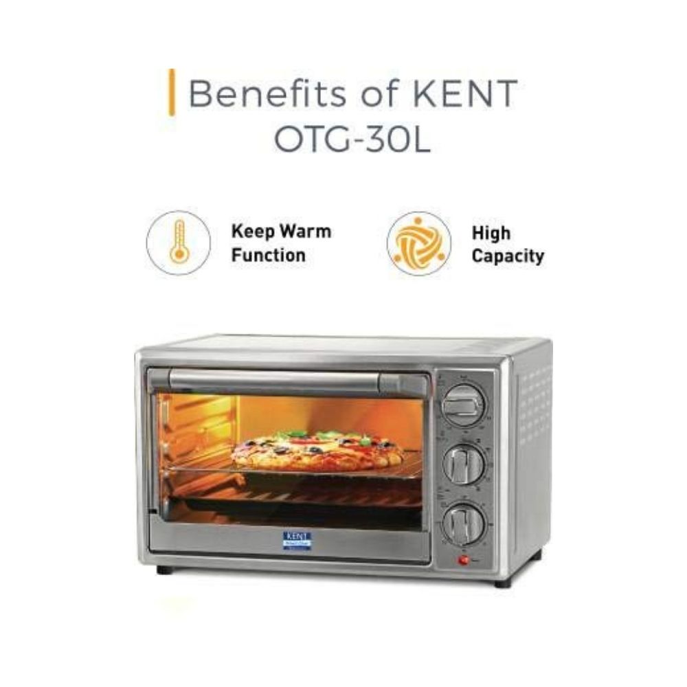 Kent 16041 Oven Toaster Grill/OTG (Silver, 30 Liters)