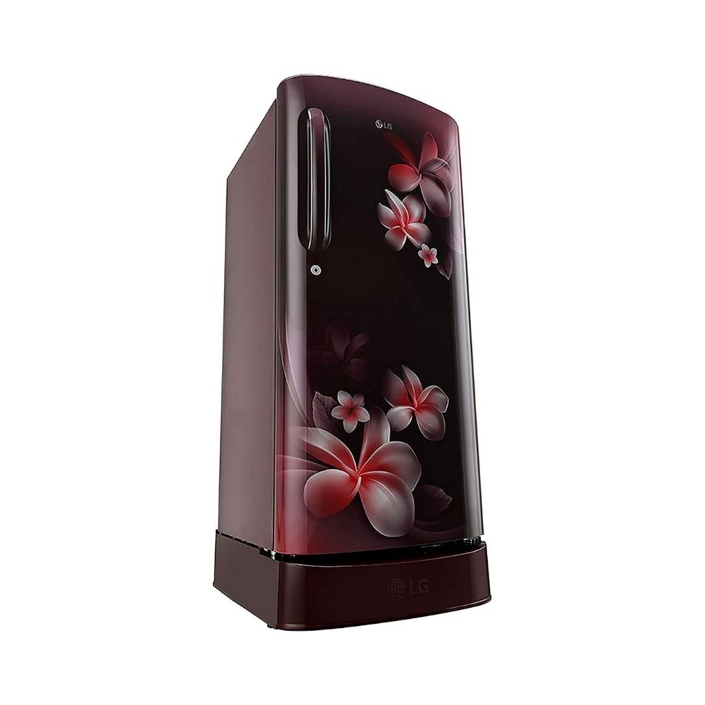 LG 190 L Direct Cool Single Door 3 Star Refrigerator with Base Drawer  (Scarlet Plumeria, GL-D201ASPD)