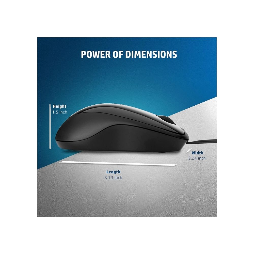 HP X1000 Wired Mouse with 3 Handy Buttons (H2C21AA)