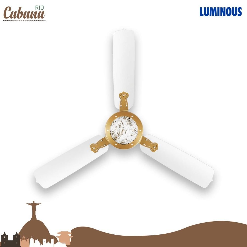 LUMINOUS 1200MM RIO CABANA C/F CRISTO WHITE 1200 mm 3 Blade Ceiling Fan  (WHITE CRISTO)