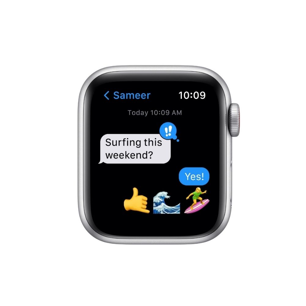 Apple Watch SE GPS + Cellular MKT03HN/A 44 mm Aluminium Case  (Silver Strap, Regular)
