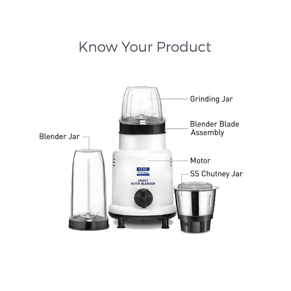 Kent Smart Nutri Blender (16067) - 3 Jars, 3 Speed Control with Pulse Function