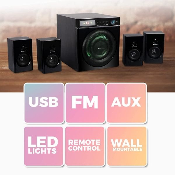 Zebronics Zeb-Cube 5 Home Theater Speaker with Subwoofer, 100W, 4.1 Channel