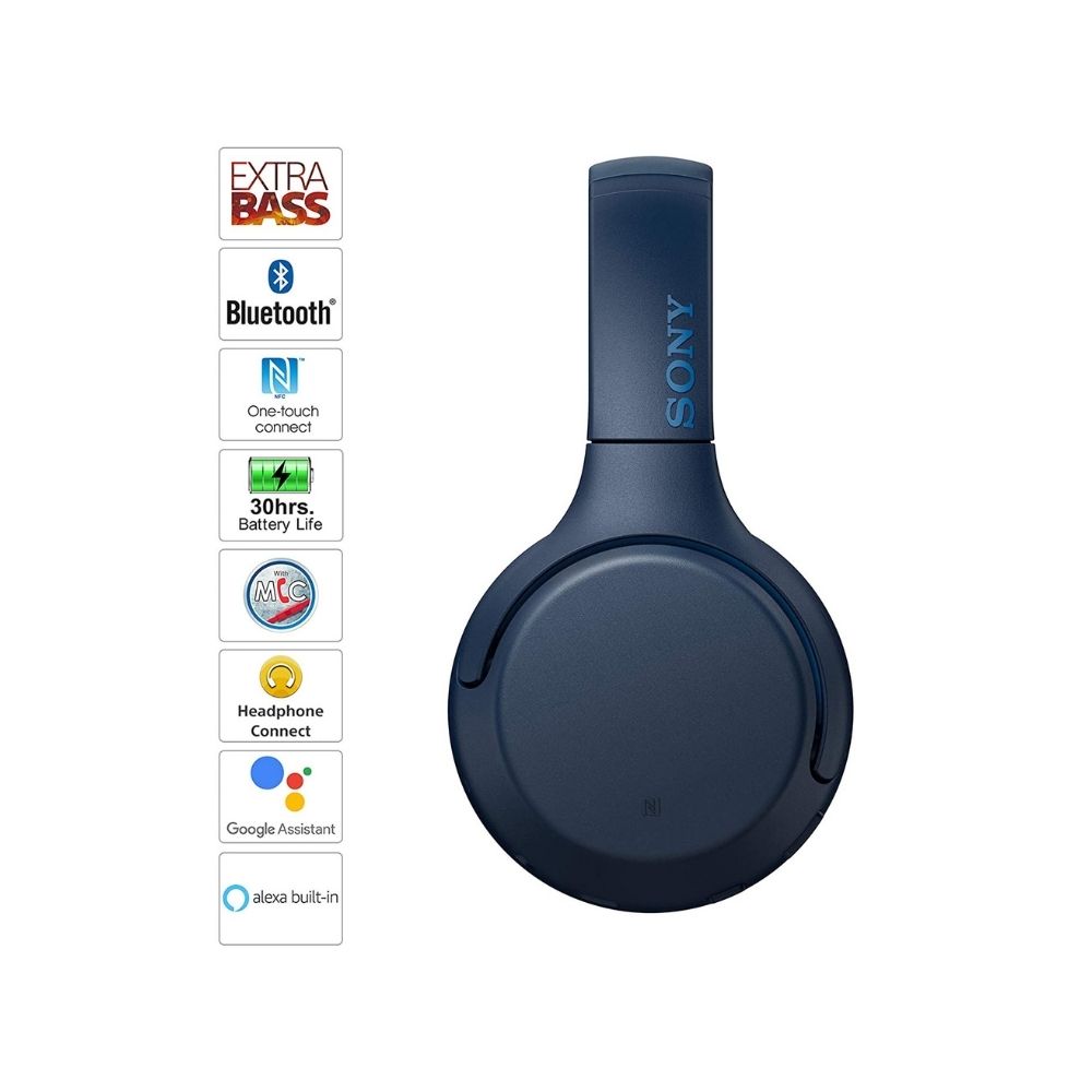 Sony WH-XB700 Wireless Bluetooth On Ear Headphone with Mic (Blue)