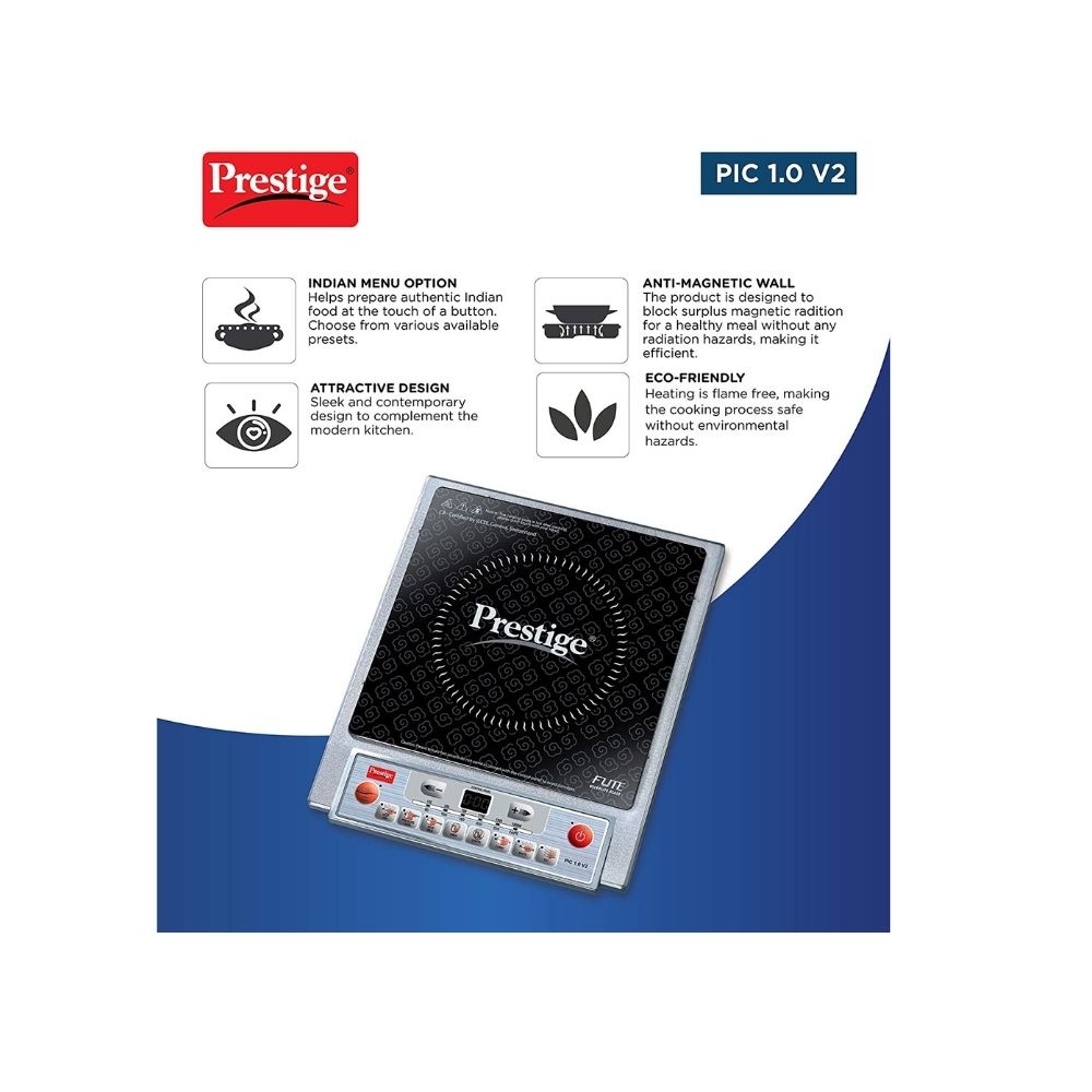 Prestige PIC 1.0 V2 Induction Cook Top  (White, Touch Panel)