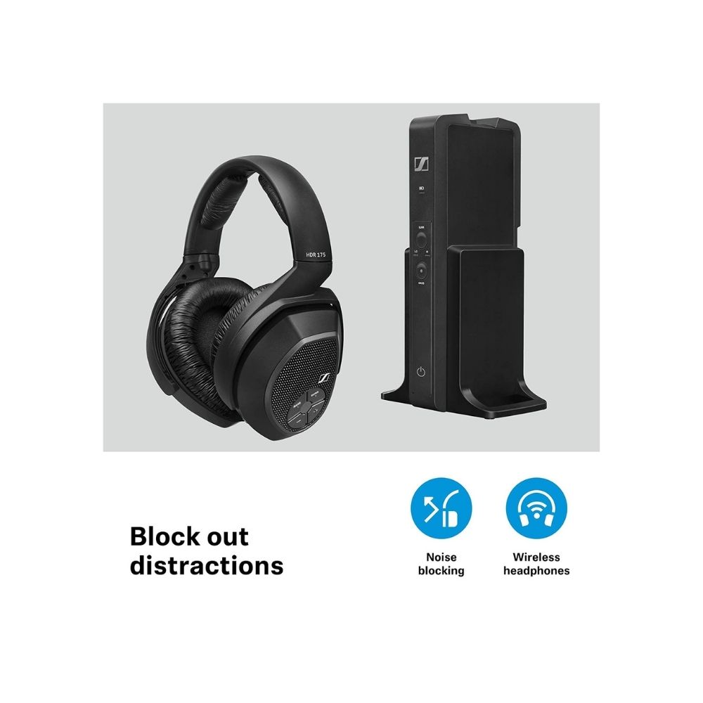 Sennheiser RS 175 Wireless Closed Back Headphones without Mic (Black)