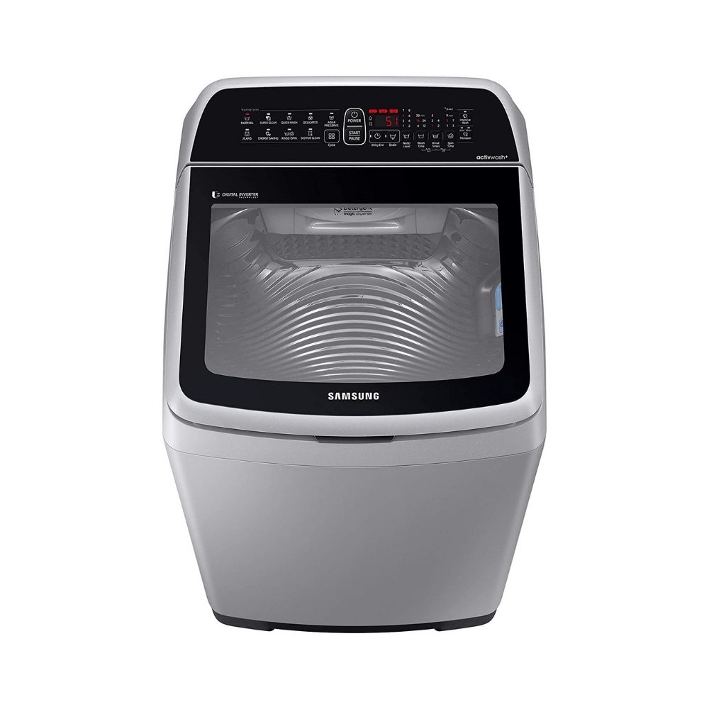 Samsung 6.5 Kg Inverter 5 star Fully-Automatic Top Loading Washing Machine (WA65N4561SS/TL, Imperial Silver, Wobble Technology)