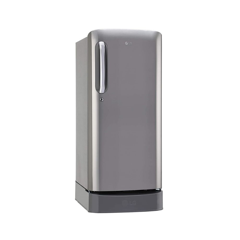 LG 190L 3 Star Direct-Cool Smart Inverter Single Door Refrigerator (GL-D201APZX, Shiny Steel, Base stand with drawer)