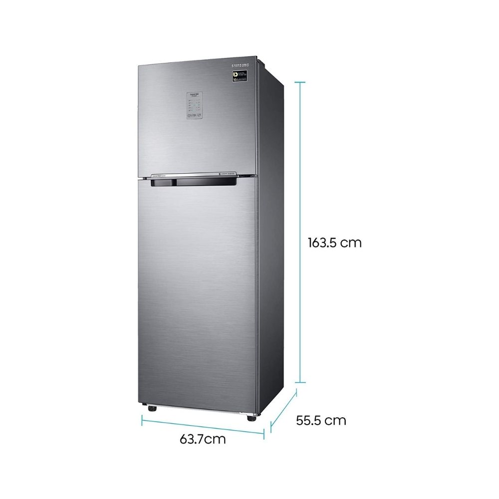 Samsung 275 L 2 Star Inverter Frost-Free Double Door Refrigerator (RT30T3722S8/HL, Elegant Inox, Convertible)
