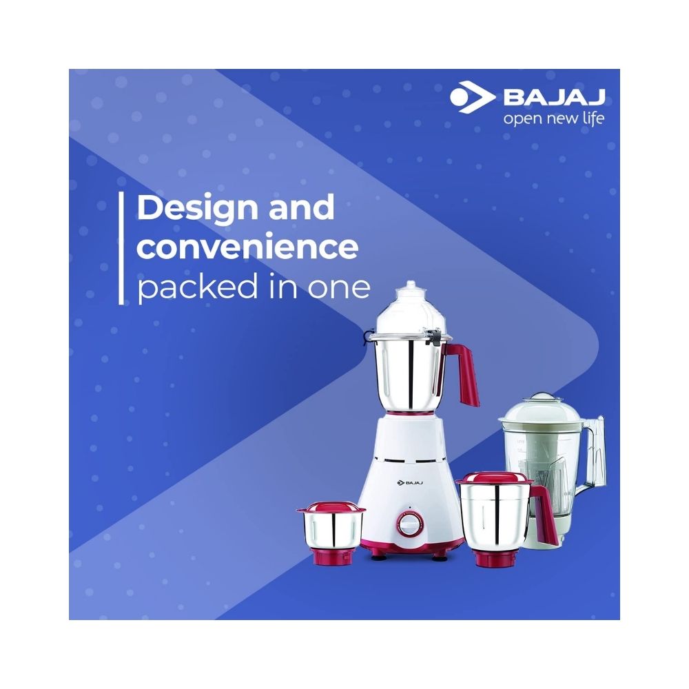 Bajaj 4701 GX 800 Mixer Grinder (4 Jars, Red, White)