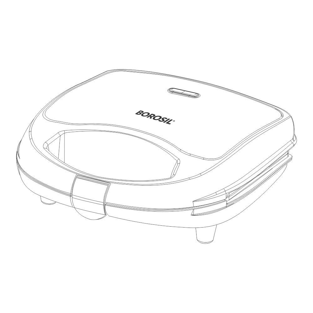 Borosil Neo 700-Watt Grill Sandwich Maker (Black)