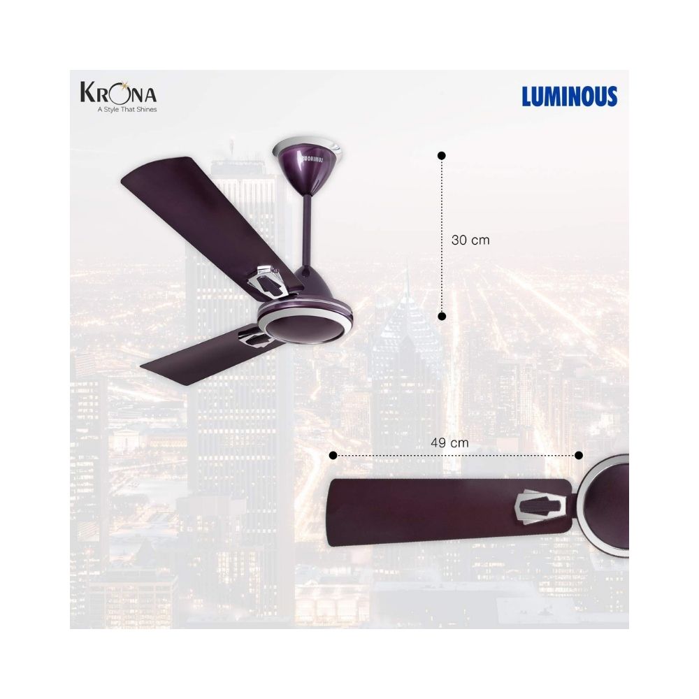 Luminous Krona 1200mm 70-Watt Ceiling Fan (Lavender)