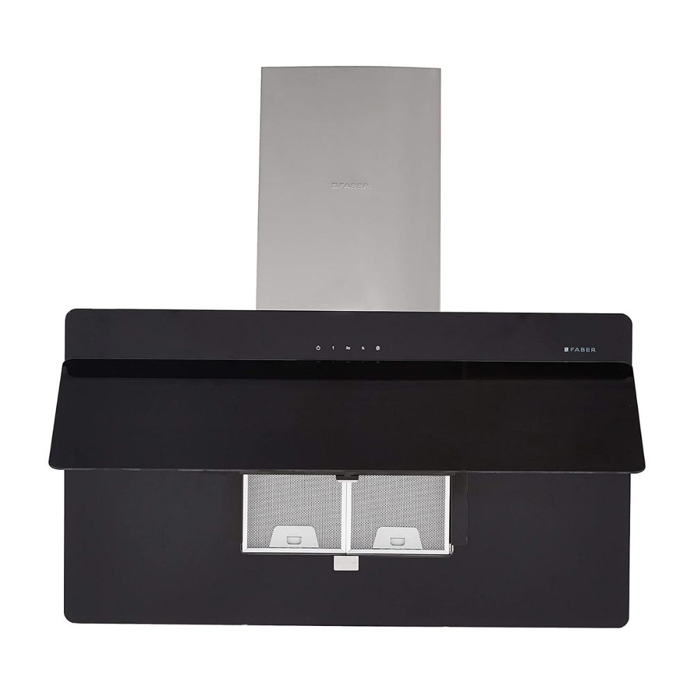 Faber 90 cm 1095 m³/hr angular Kitchen Chimney (HOOD COCKTAIL 3D T2S2 BK TC LTW 90, Cassette Filter, Touch Control, Black)