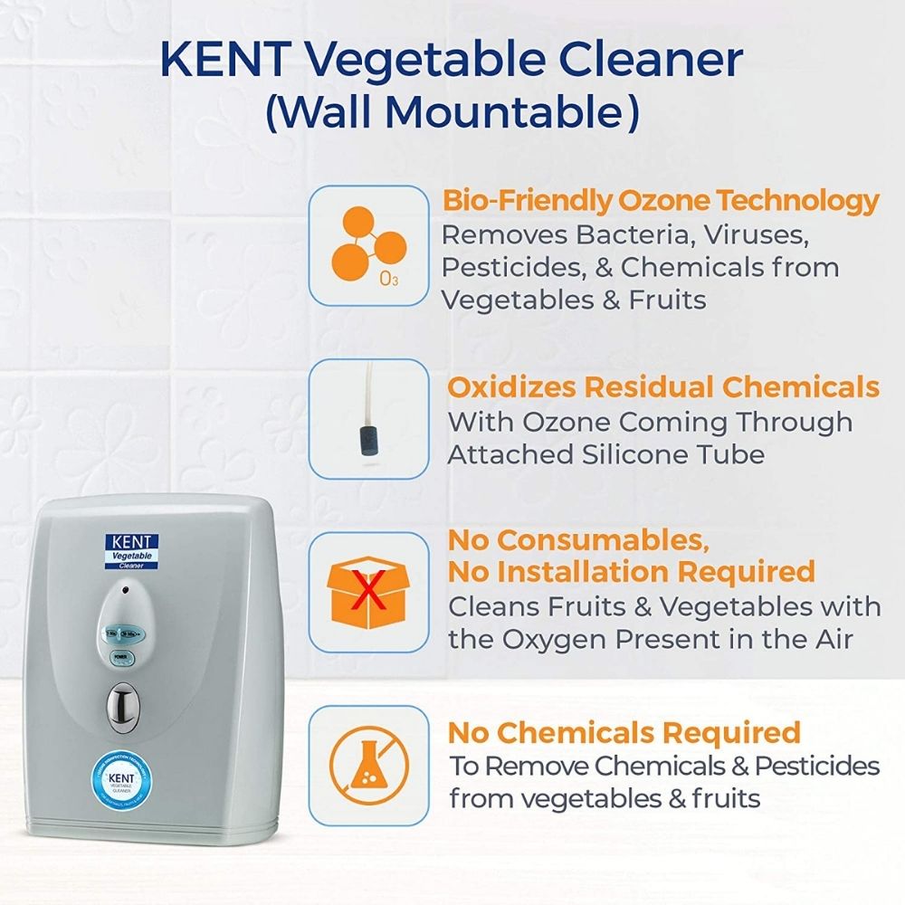 KENT Vegetable & Fruit Cleaner Wall Mountable (Smoke Grey)