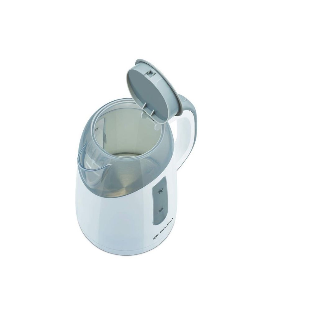 Bajaj glimmer 1 l kettle 1100 w with led glow, heatproof and shockproof body, white, small (670105)