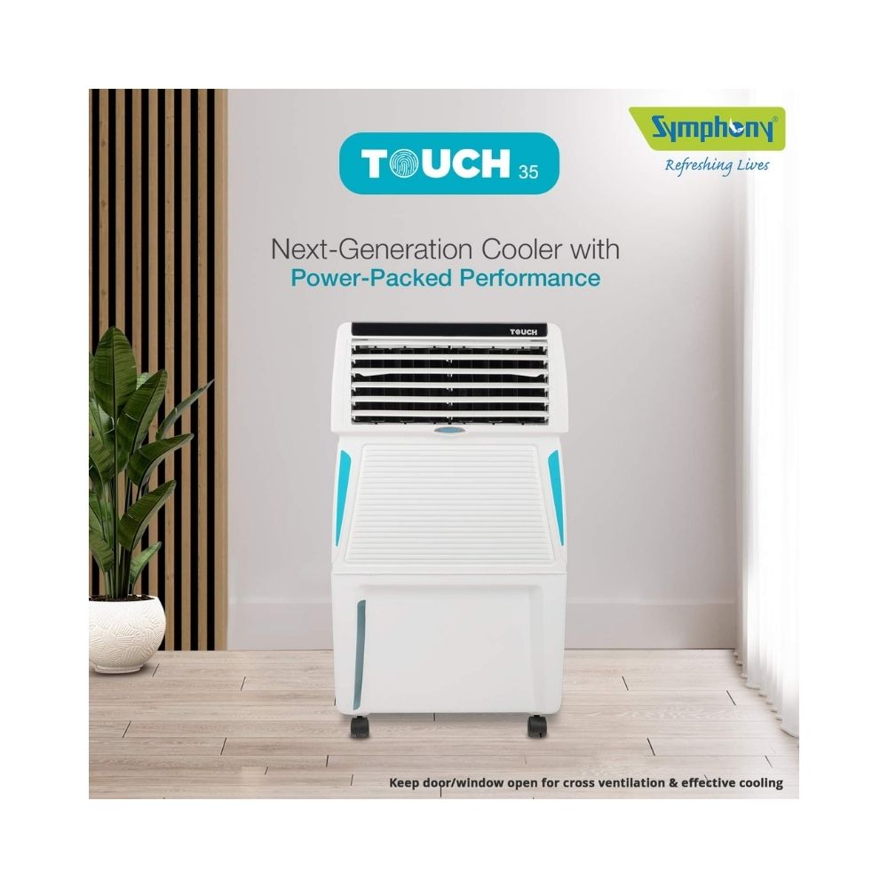 Symphony Touch Personal Cooler with Remote - 35L, White