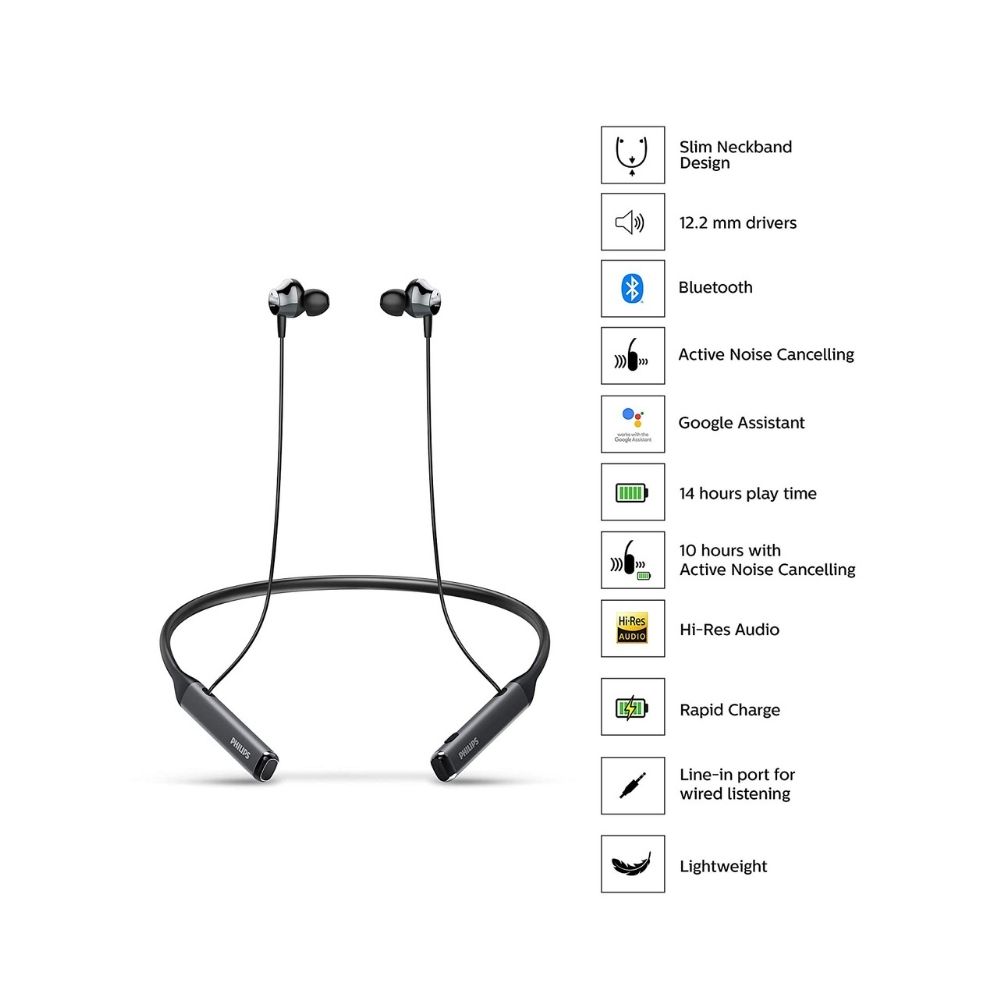 Philips Audios Performance TAPN505 in-Ear Neckband Bluetooth 5.0 Earphones