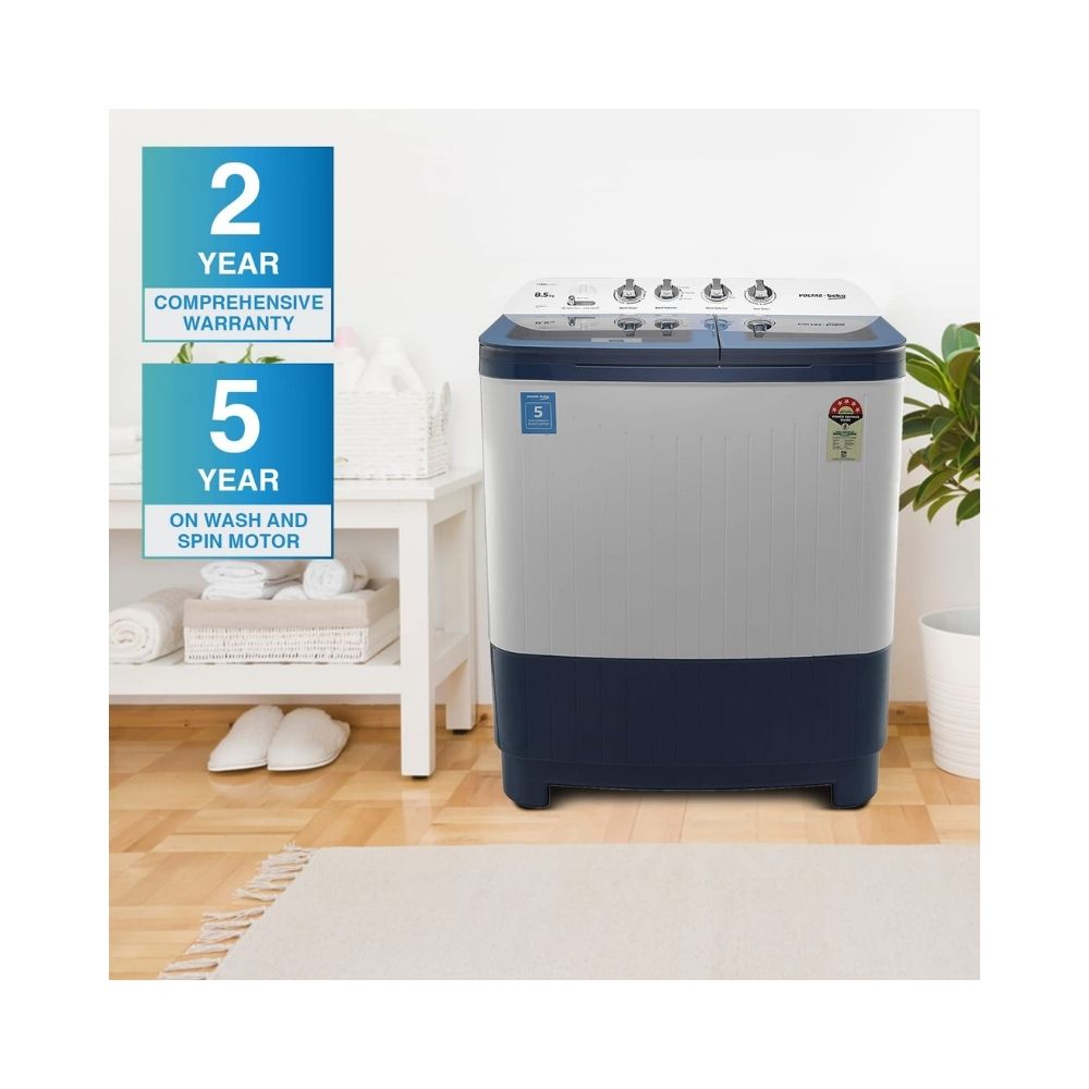 Voltas Beko 8.5 kg Semi Automatic Top Load Blue  (WTT85DBLG)
