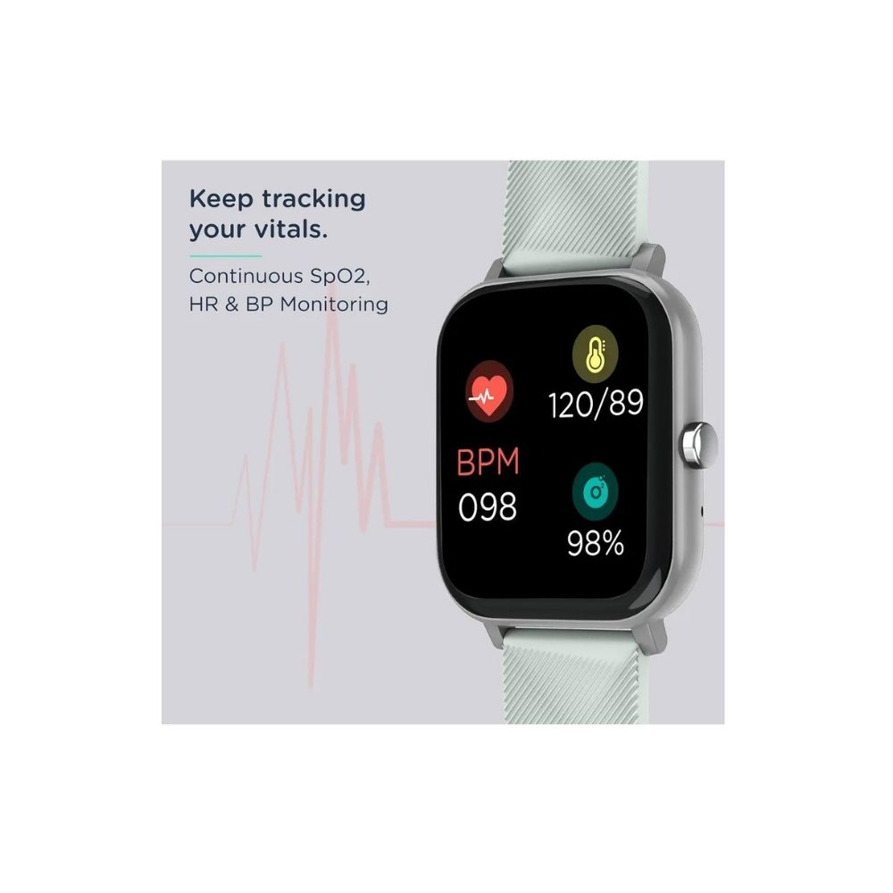 Pebble Prism Smart Watch (Bluetooth, 43.18mm) (11 Sports Modes, PFB12, Grey, Silicone Band)
