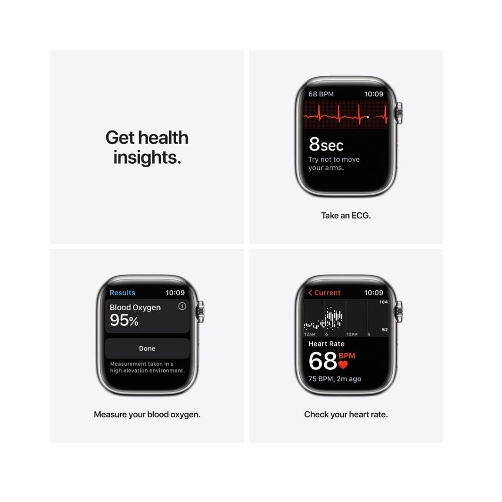 Apple Watch Series 7 GPS + Cellular, MKHY3HN/A 41 mm Stainless Steel Case  (Gold Strap, Regular)