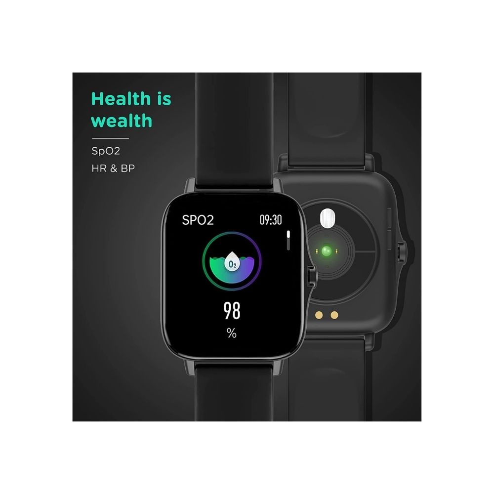 Pebble Cosmos, Bluetooth Calling smartwatch 1.7' HD Screen with SPO2(Space Black)