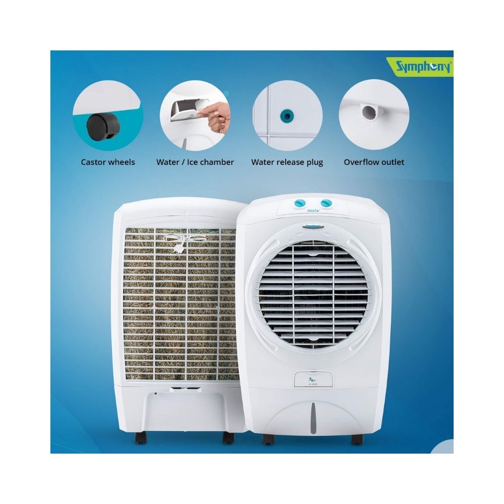 Symphony Siesta 45 Desert Cooler - 45 L, White