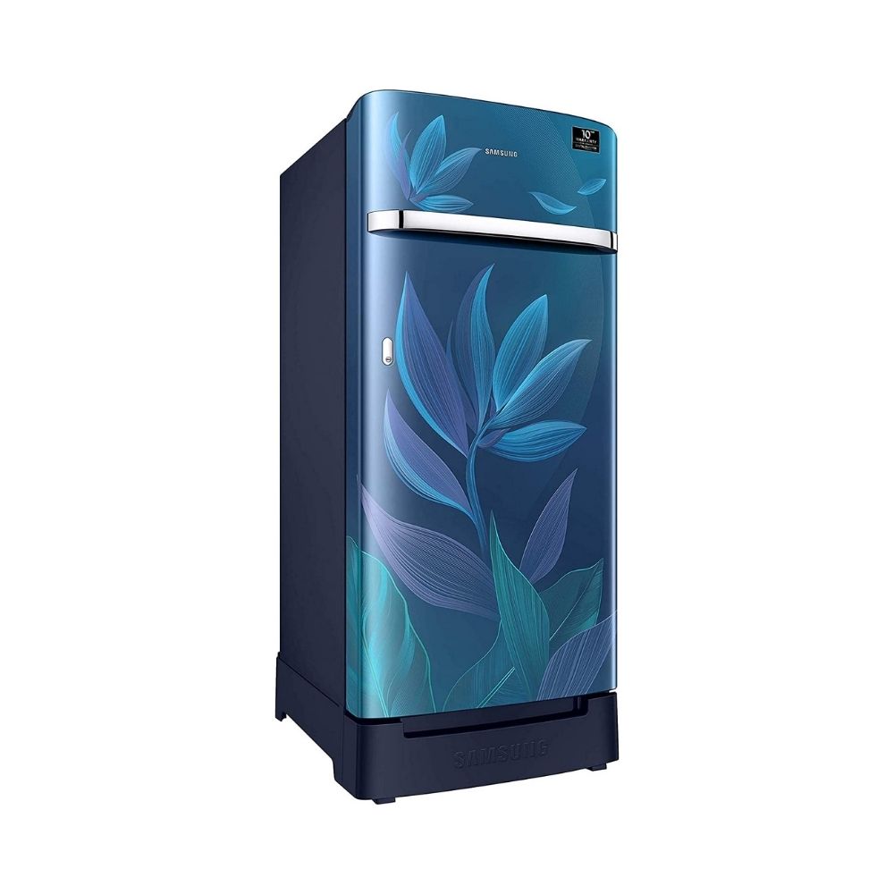Samsung 198 L 5 Star Inverter Direct-Cool Single Door Refrigerator (RR21T2H2W9U/HL, Paradise Blue, Base Stand with Drawer)