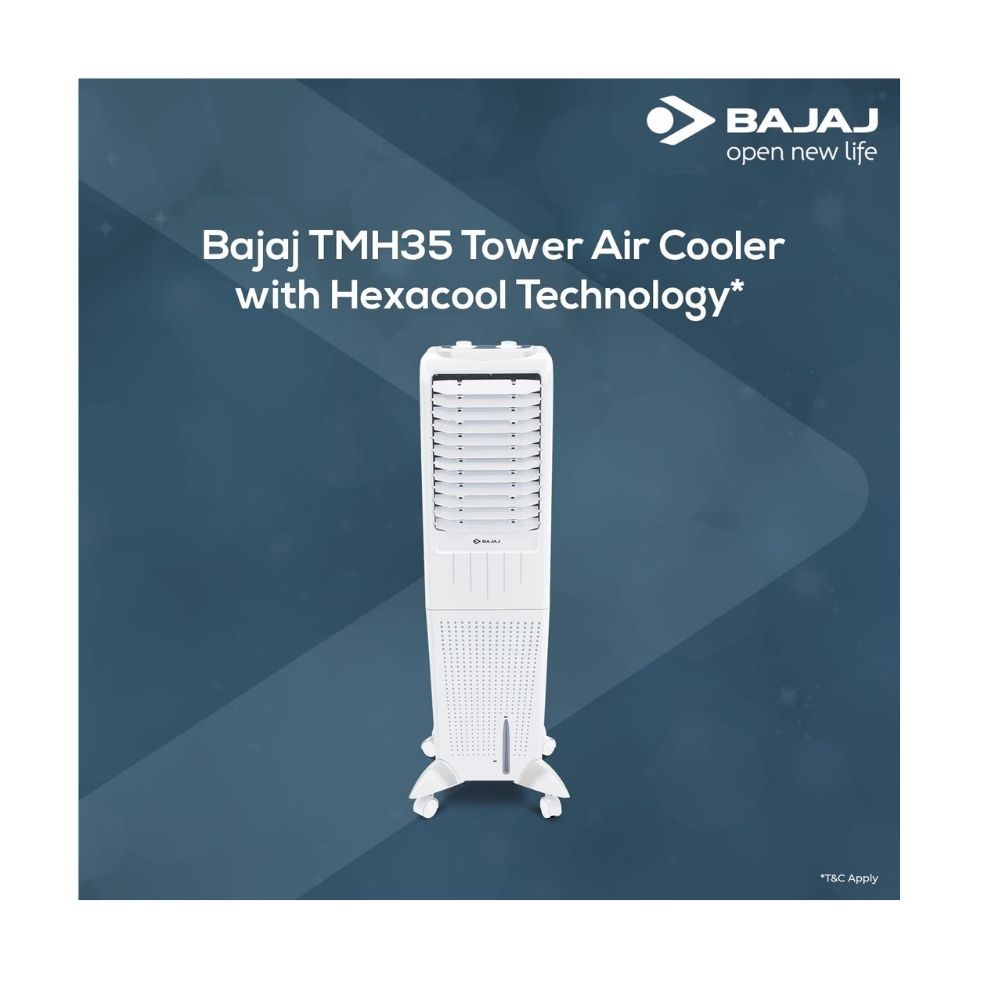 Bajaj TMH35 Tower Air Cooler - 35L, White