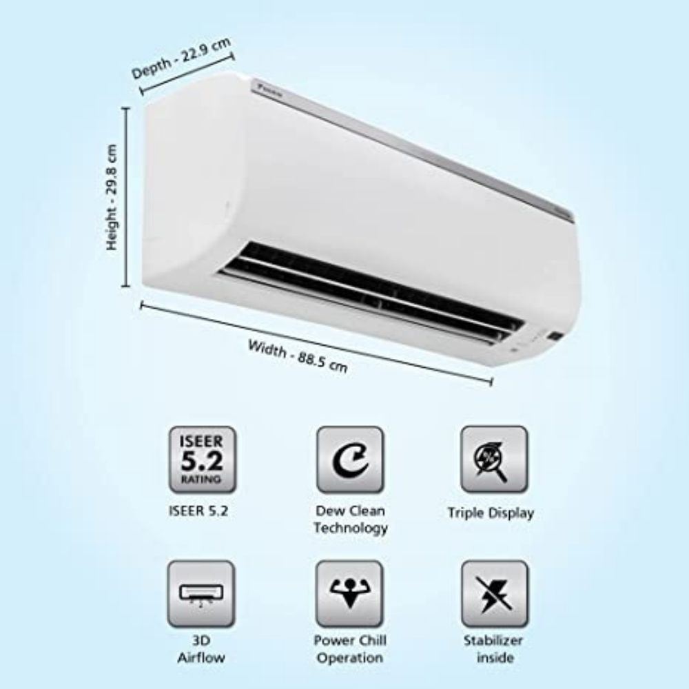 Daikin 1.5 Ton 5 Star Inverter Split AC (Copper,2022,FTKM50U,White)