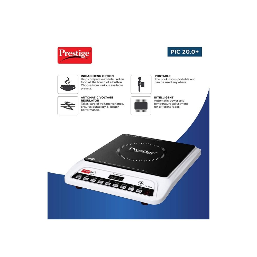 Prestige Induction Pic 20.0+ Induction Cooktop  (White, Push Button)