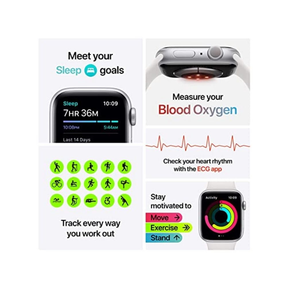 Apple  Watch Series 6 GPS MG283HN/A 40 mm Silver Aluminum Case with White Sport Band