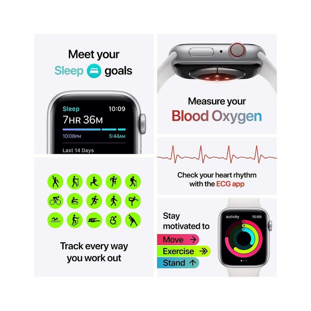 Apple Watch Series 6 GPS + Cellular M09F3HN/A 44 mm Gold Stainless Steel Case with Cyprus Green Sport Band  (Green Strap, Regular)