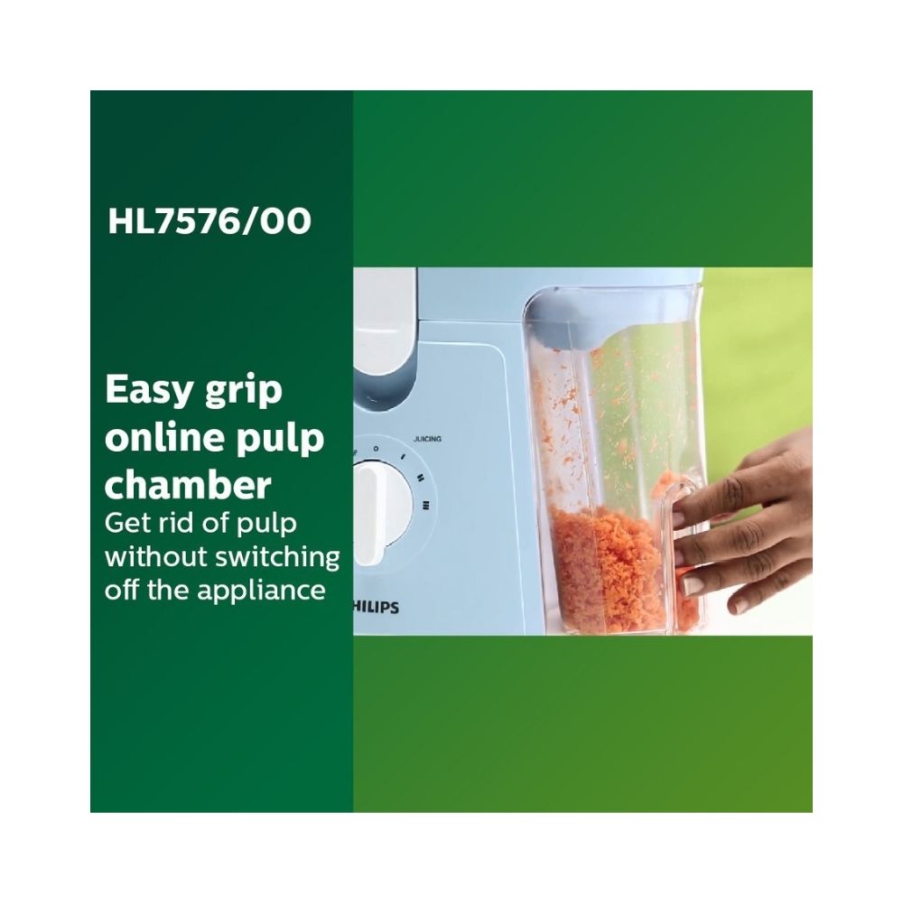 PHILIPS HL7576/00 Daily Collection 600 W Juicer Mixer Grinder (3 Jars, Celestial Blue & Bright White)