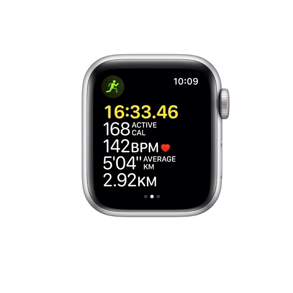 Apple Watch SE GPS + Cellular MKT03HN/A 44 mm Aluminium Case  (Silver Strap, Regular)