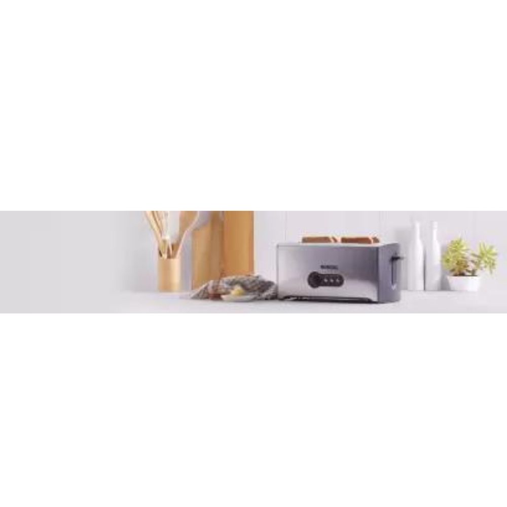 BOROSIL KRISPY 4 SLICE POP-UP TOASTER 1500 W Pop Up Toaster  (Silver)