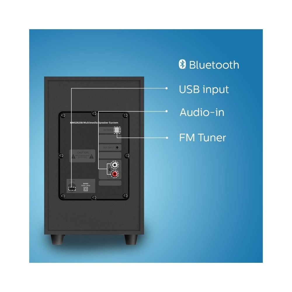 Philips Audio MMS2625B 2.1 CH Bluetooth Multimedia Speakers (Black)