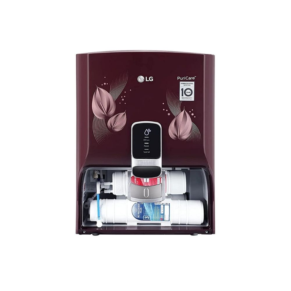 LG WW174NPC 8 L RO + UV + MB Water Purifier  (Crimson Red with Leaf Pattern)