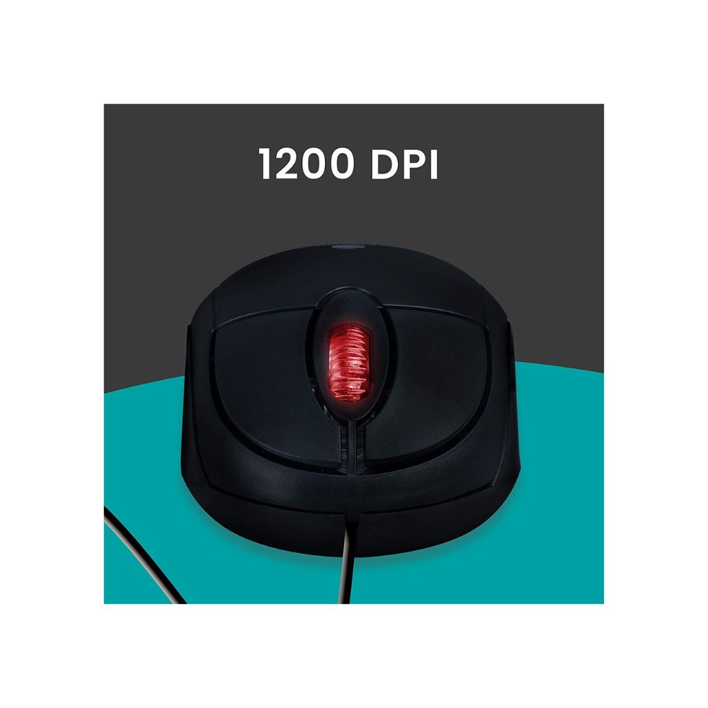 Zebronics Zeb-Rise Wired USB Optical Mouse with 3 Buttons (Black)