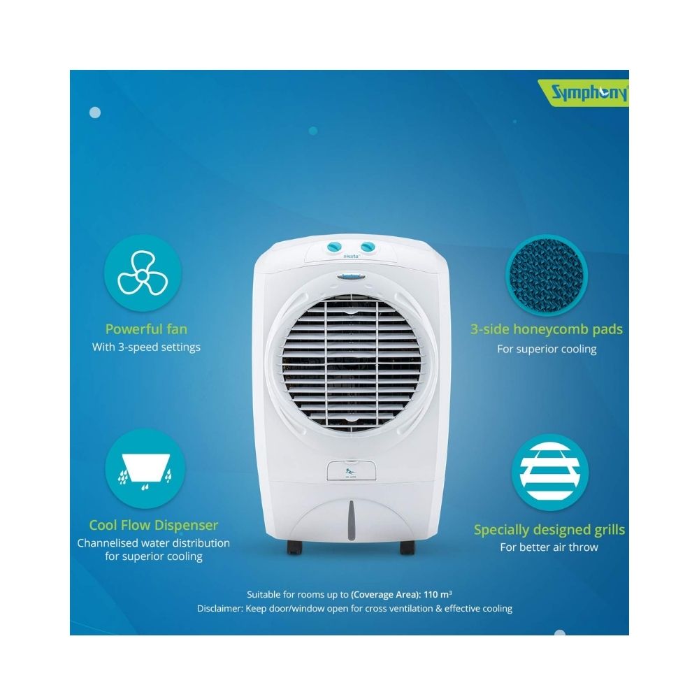 Symphony Desert Cooler - 70 L, White